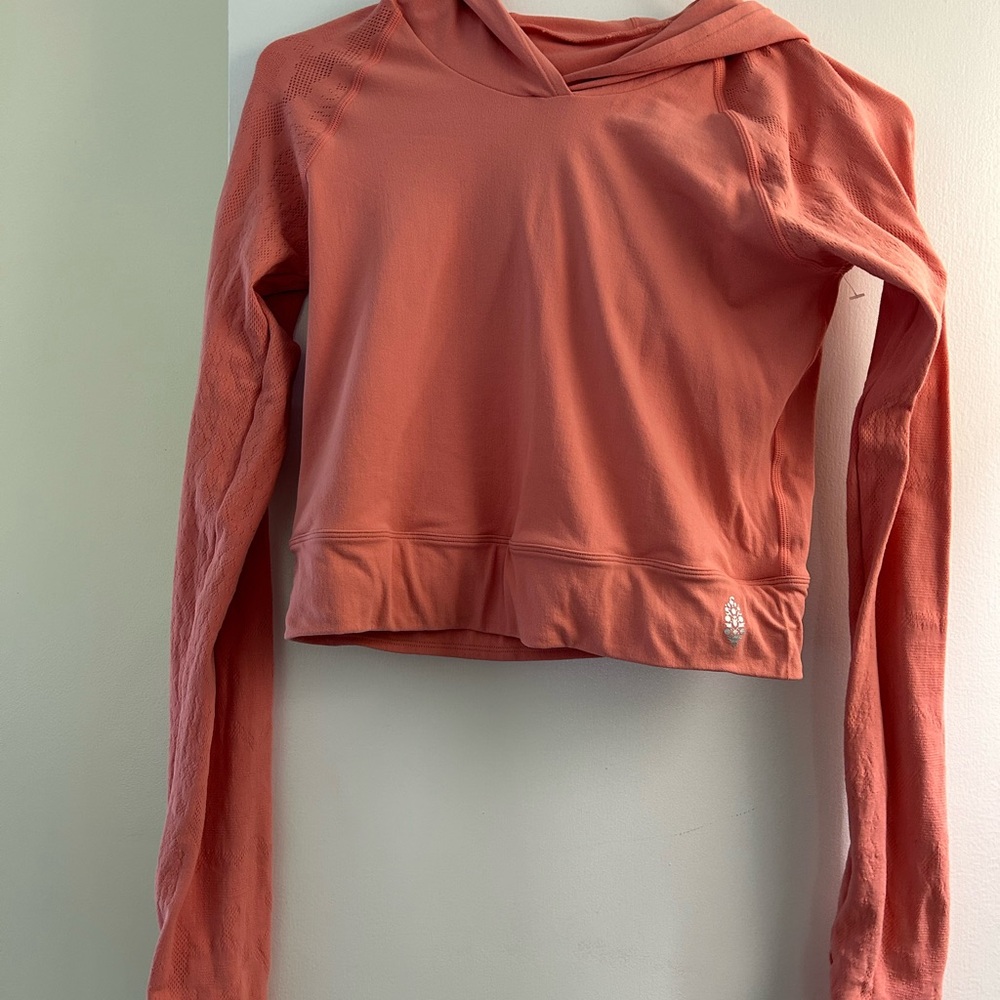 FP Movement by Free People Pink Cropped Fitted Sweatshirt